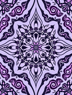 Purple Floral Mandala Style Design Rug