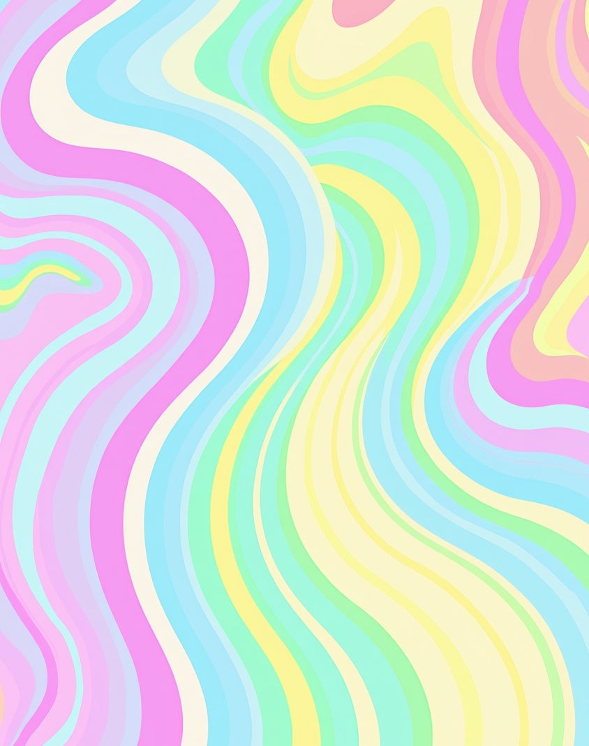 Pastel Swirl Wave Pattern Rug