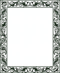 Ornate Black Vine Scroll Frame Rug