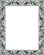 Ornate Black Vine Scroll Frame Rug