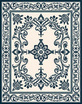 Intricate Floral Swirls Border Design Rug