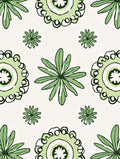 Fresh Green Floral Pattern Rug