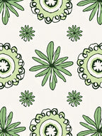 Fresh Green Floral Pattern Rug