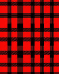 Bold Red Black Plaid Checkered Design Rug