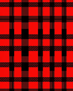 Bold Red Black Plaid Checkered Design Rug