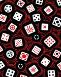 Red Dice Pattern Graphic Rug