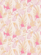 Delicate Pink Feather Blossom Pattern Rug