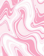 Abstract Pink Swirl Fluid Pattern Rug