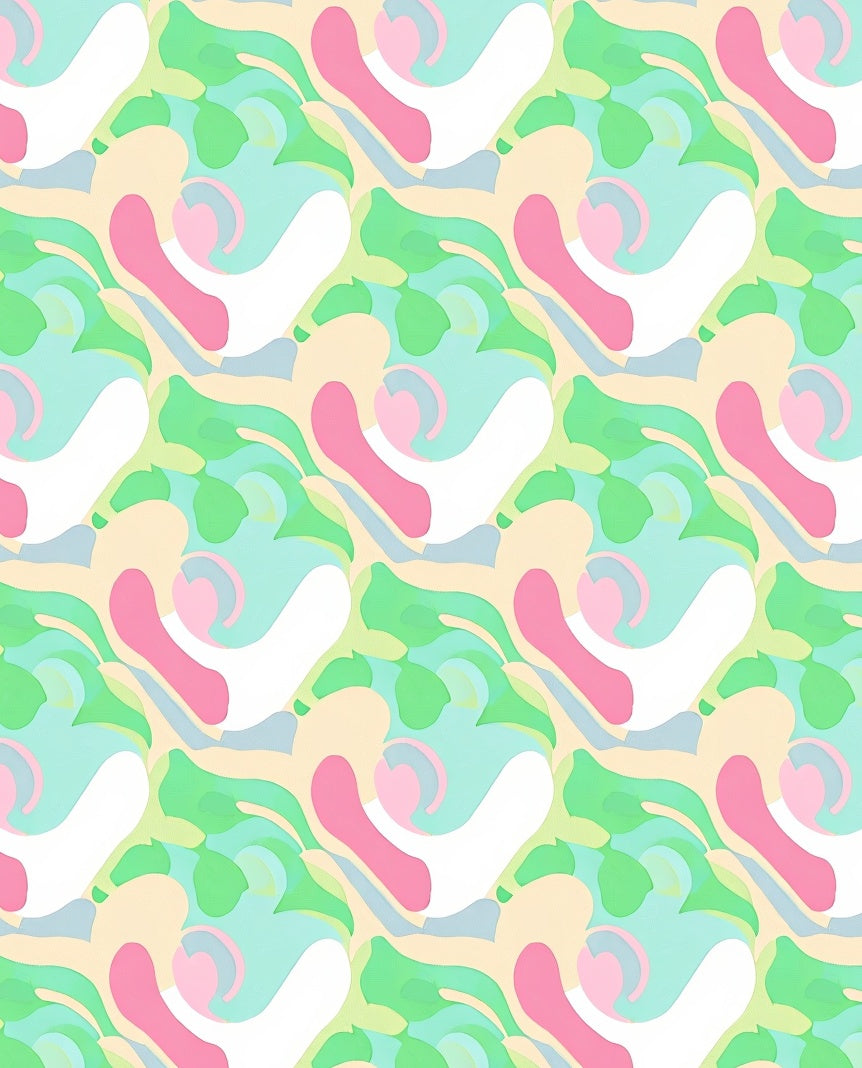 Soft Pastel Organic Shapes Pattern Rug