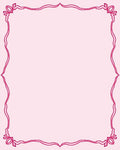 Whimsical Pink Ribbon Decorative Frame Rug