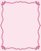 Whimsical Pink Ribbon Decorative Frame Rug