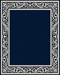 Elegant Ivory Scrollwork Border Rug