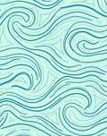 Aqua Wavy Flowing Lines Design Rug