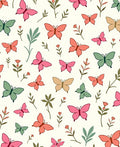 Delicate Butterfly and Floral Pattern Rug