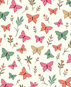 Delicate Butterfly and Floral Pattern Rug