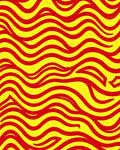 Bold Red Yellow Wavy Lines Rug