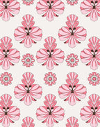 Pink Floral Pattern With Symmetry Rug