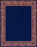 Ornate Coral Floral Border Design Rug