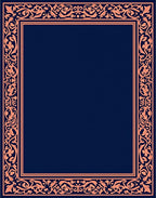 Ornate Coral Floral Border Design Rug