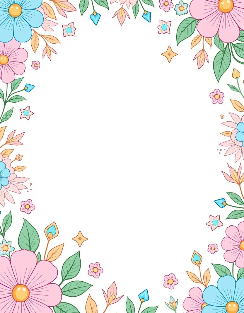 Sweet Floral Border Design Rug