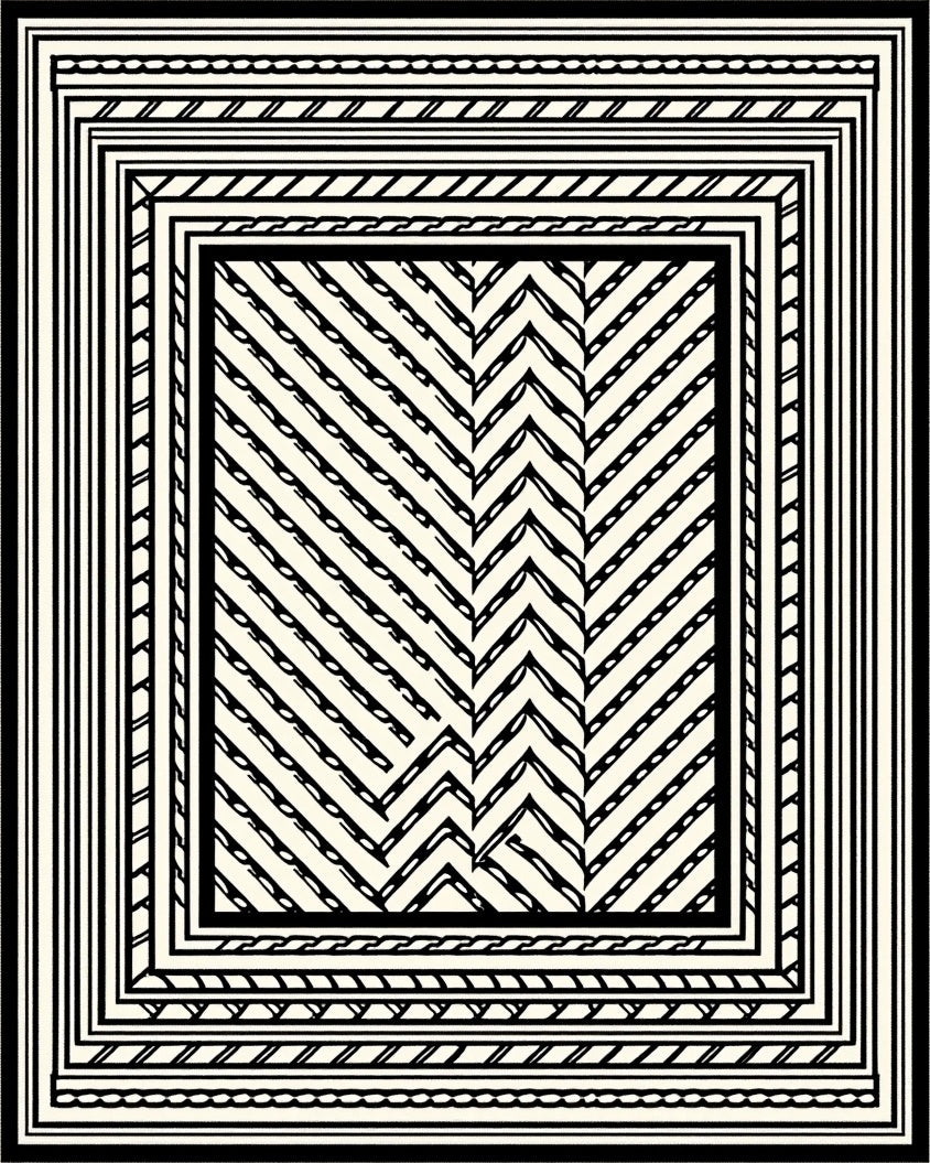 Monochromatic Geometric Border Rug