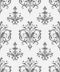 Gray Floral Symmetry Pattern Rug