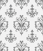 Gray Floral Symmetry Pattern Rug