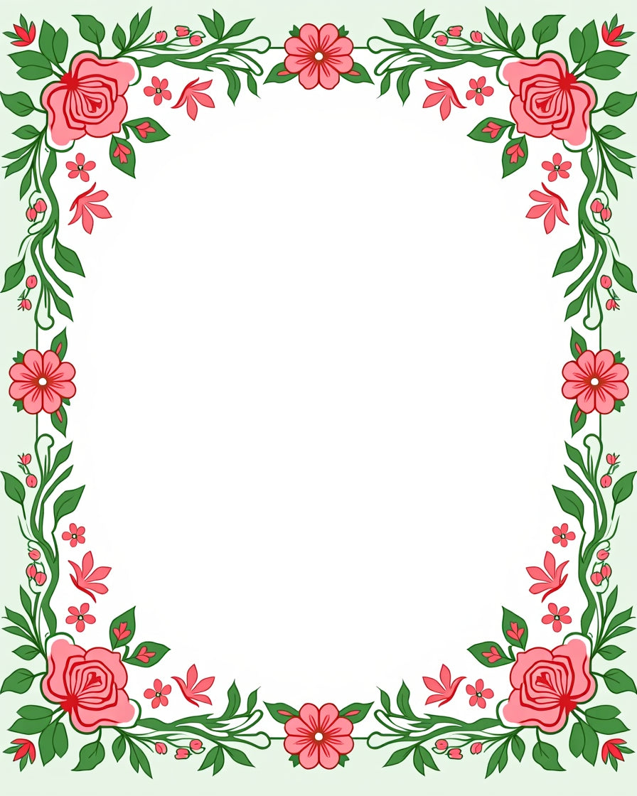 Floral Garland with Rose Accents Rug