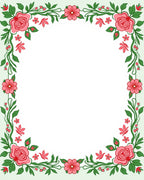 Floral Garland with Rose Accents Rug
