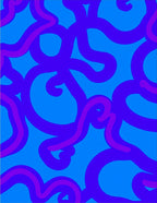 Bold Abstract Swirls Blue Pattern Rug