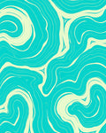 Abstract Aqua Flow Pattern Rug