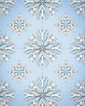 Blue White Snowflake Repeat Rug