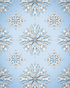Blue White Snowflake Repeat Rug