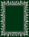 Emerald White Leaf Vine Border Rug