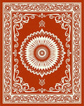 Rustic Floral Medallion With Border Design Rug