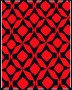 Bold Red Abstract Geometric Design Rug