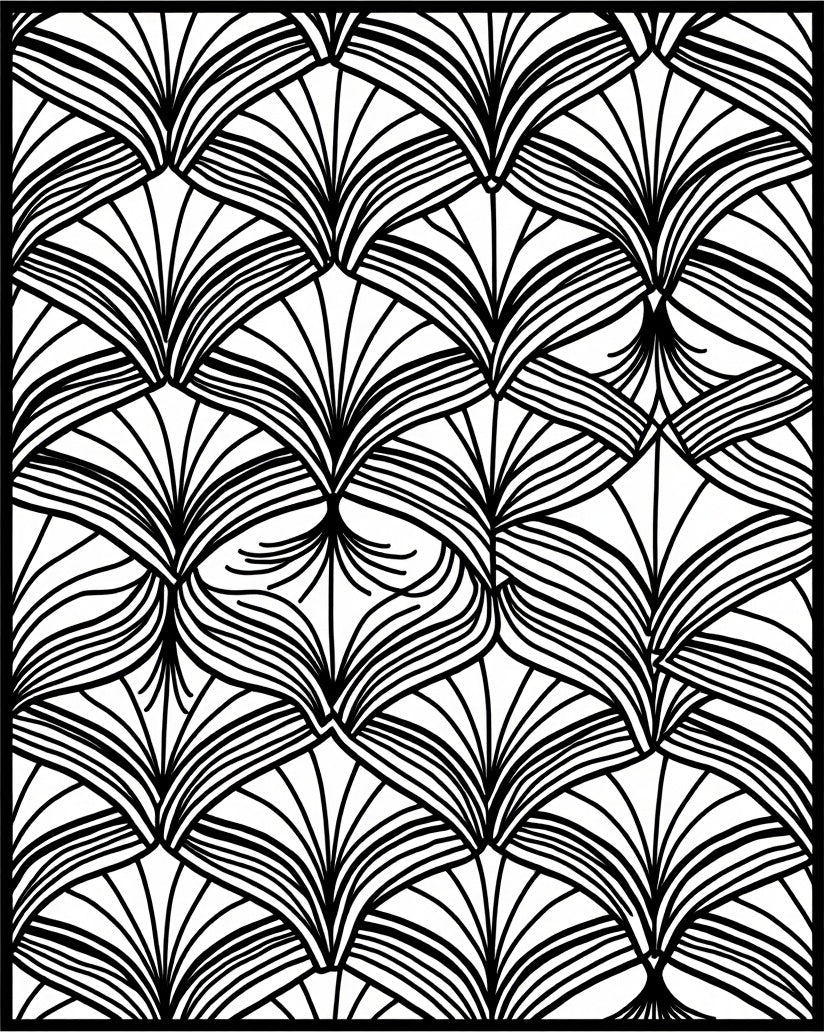 Art Deco Fan Pattern Rug