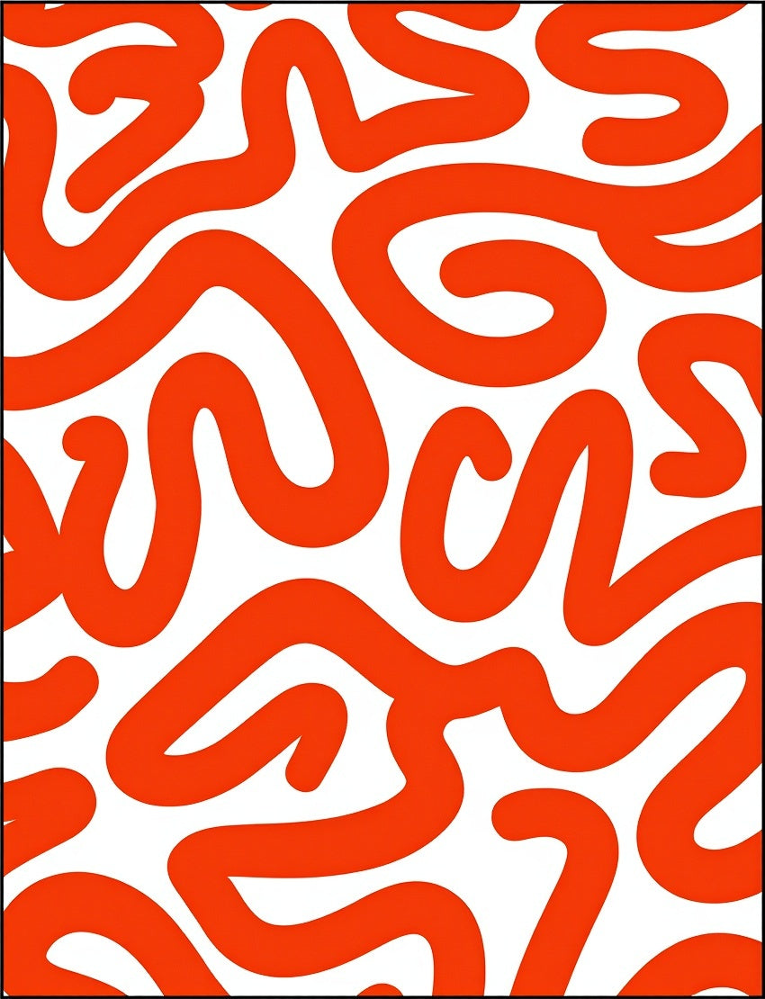 Bold Warm Orange Swirl Pattern Rug