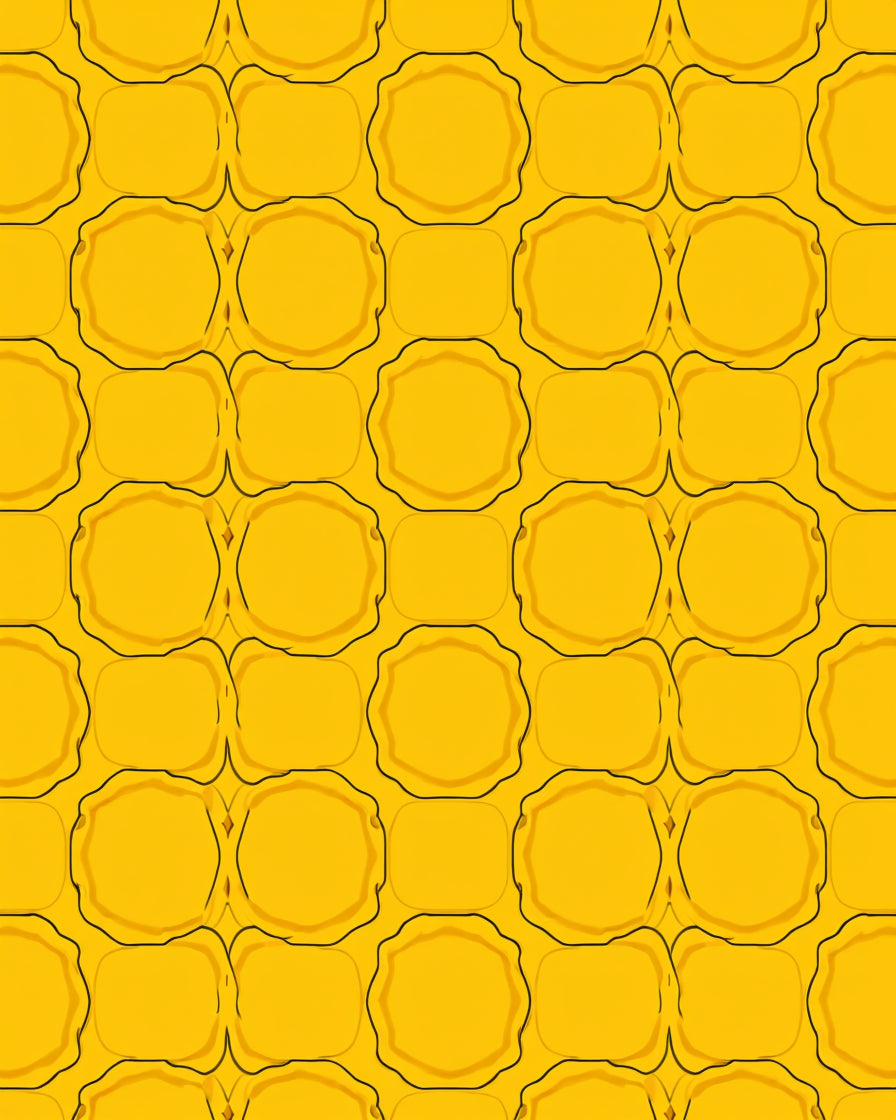 Sun Yellow Bubbly Pattern Rug