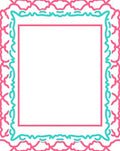 Pink And Teal Scrolling Frame Pattern Rug