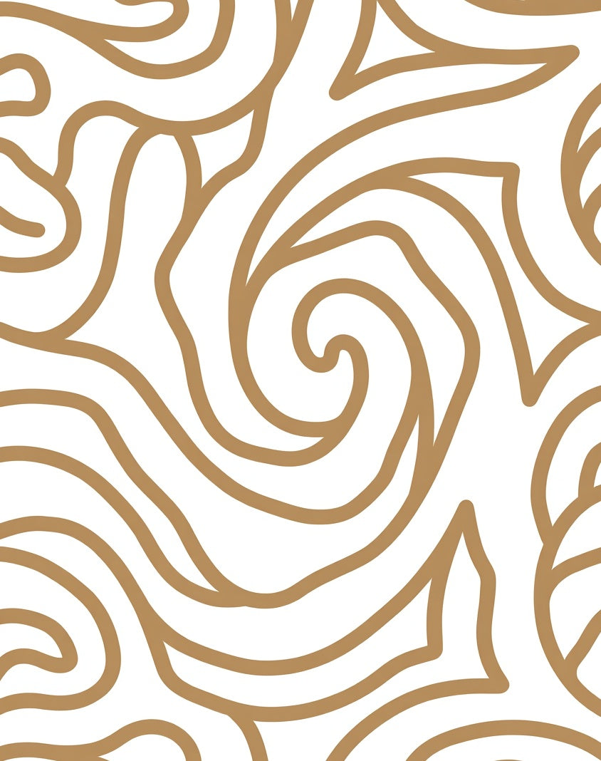 Gold Swirl Linear Abstract Pattern Rug