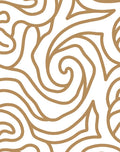 Gold Swirl Linear Abstract Pattern Rug