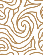 Gold Swirl Linear Abstract Pattern Rug