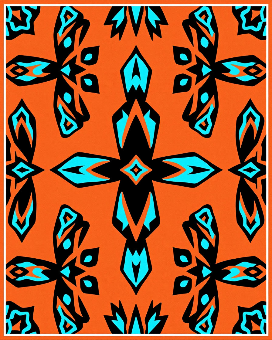 Bold Geometric Symmetry Print Rug