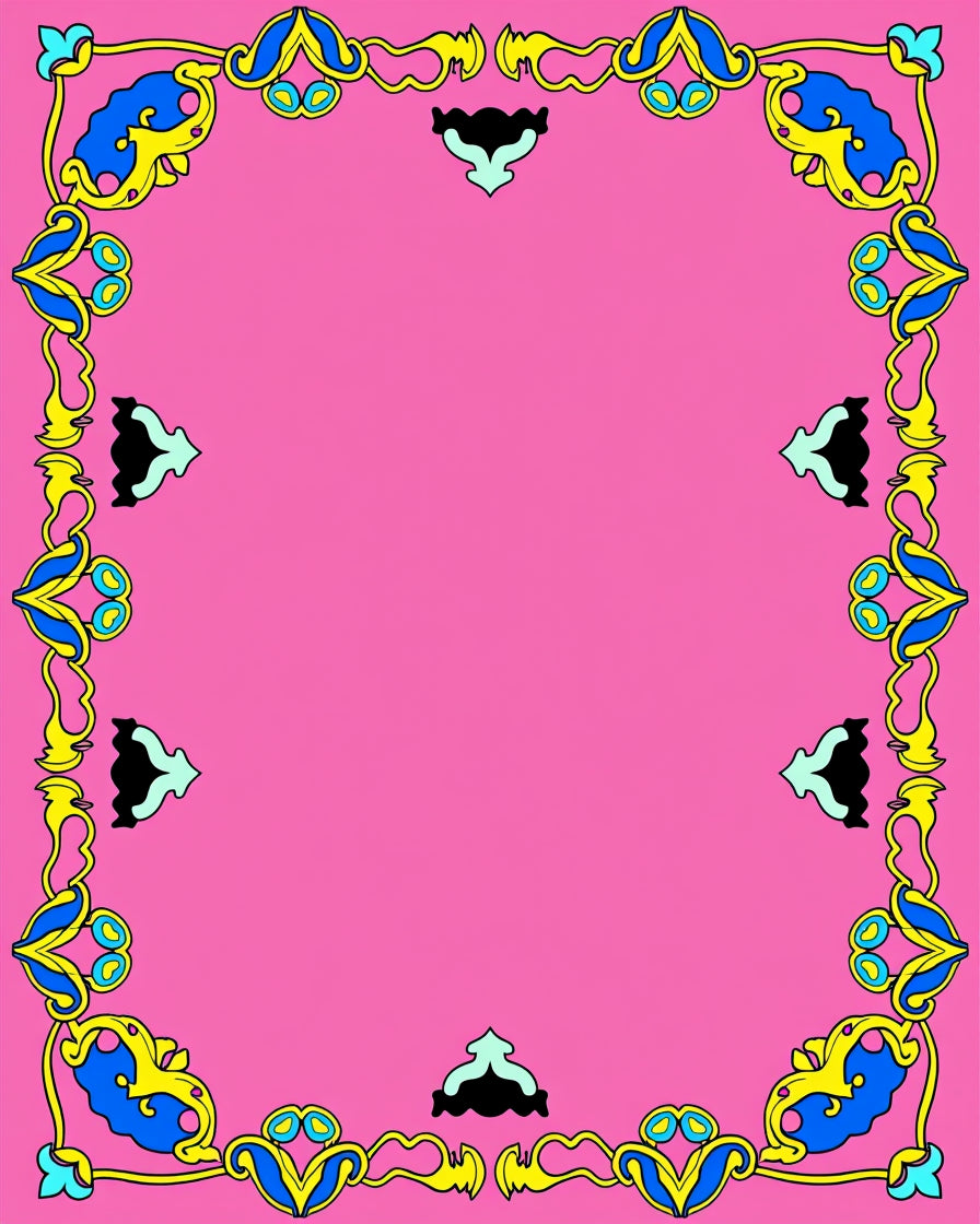 Vibrant Floral Inspired Border Design Rug