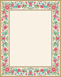 Pink Floral Vine Border Rug