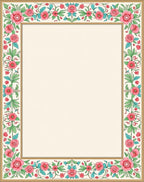 Pink Floral Vine Border Rug