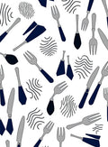Minimalist Cutlery Abstract Lines Rug
