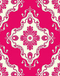 Hot Pink Floral Damask Pattern Rug