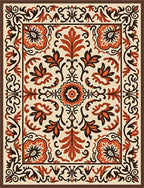 Ornate Floral Inlay Pattern Rug